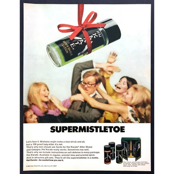 1969 Man Attacked by Women photo "Supermistletoe" Hai Karate vintage print ad - Picture 1 of 1